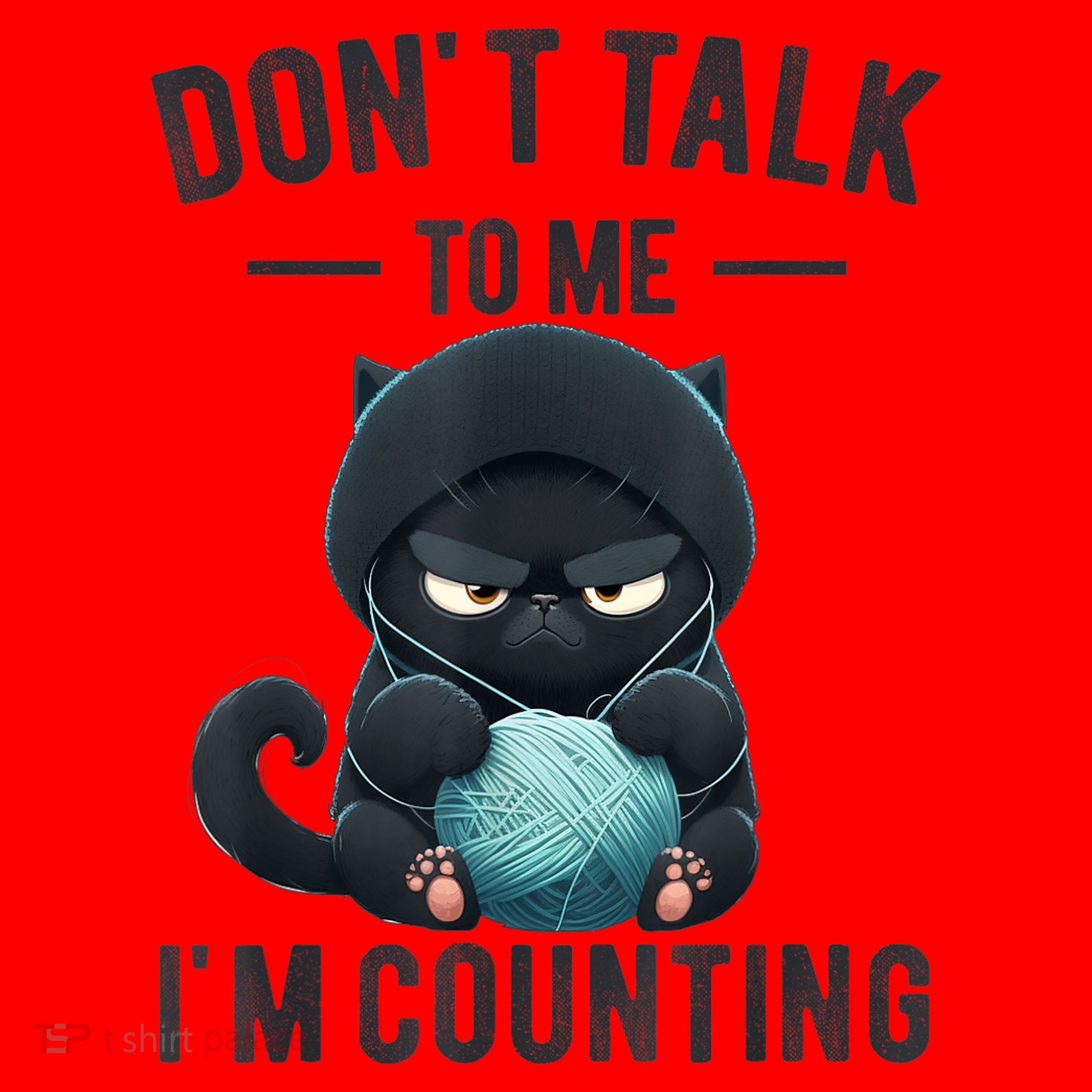 Don't Talk To Me I'm Counting Cat Knits Hand Knitting Funny Santa Hat