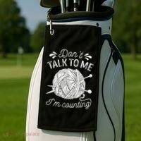 Don't Talk To Me I'm Counting Knitting Lover Knitters Gift Golf Towel thumb 2