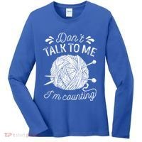 Don't Talk To Me I'm Counting Knitting Lover Knitters Gift Women's Long Sleeve Shirt thumb 0