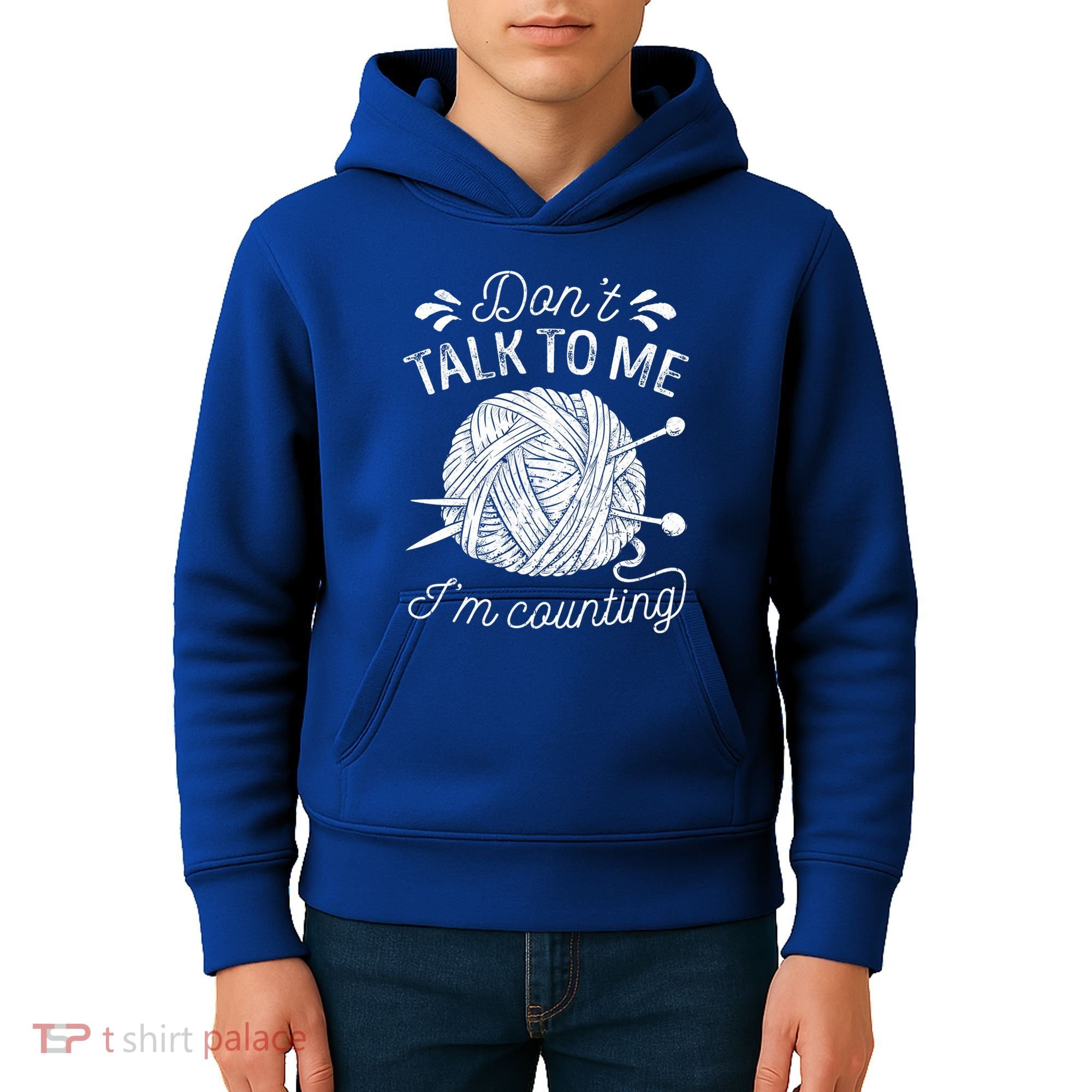 Don't Talk To Me I'm Counting Knitting Lover Knitters Gift Kids Hoodie