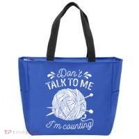 Don't Talk To Me I'm Counting Knitting Lover Knitters Gift Tote Bag thumb 0