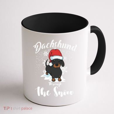 Daschund Through The Snow For Lovers Coffee Mug back