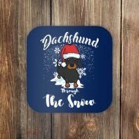 Daschund Through The Snow For Lovers Coaster thumb 0