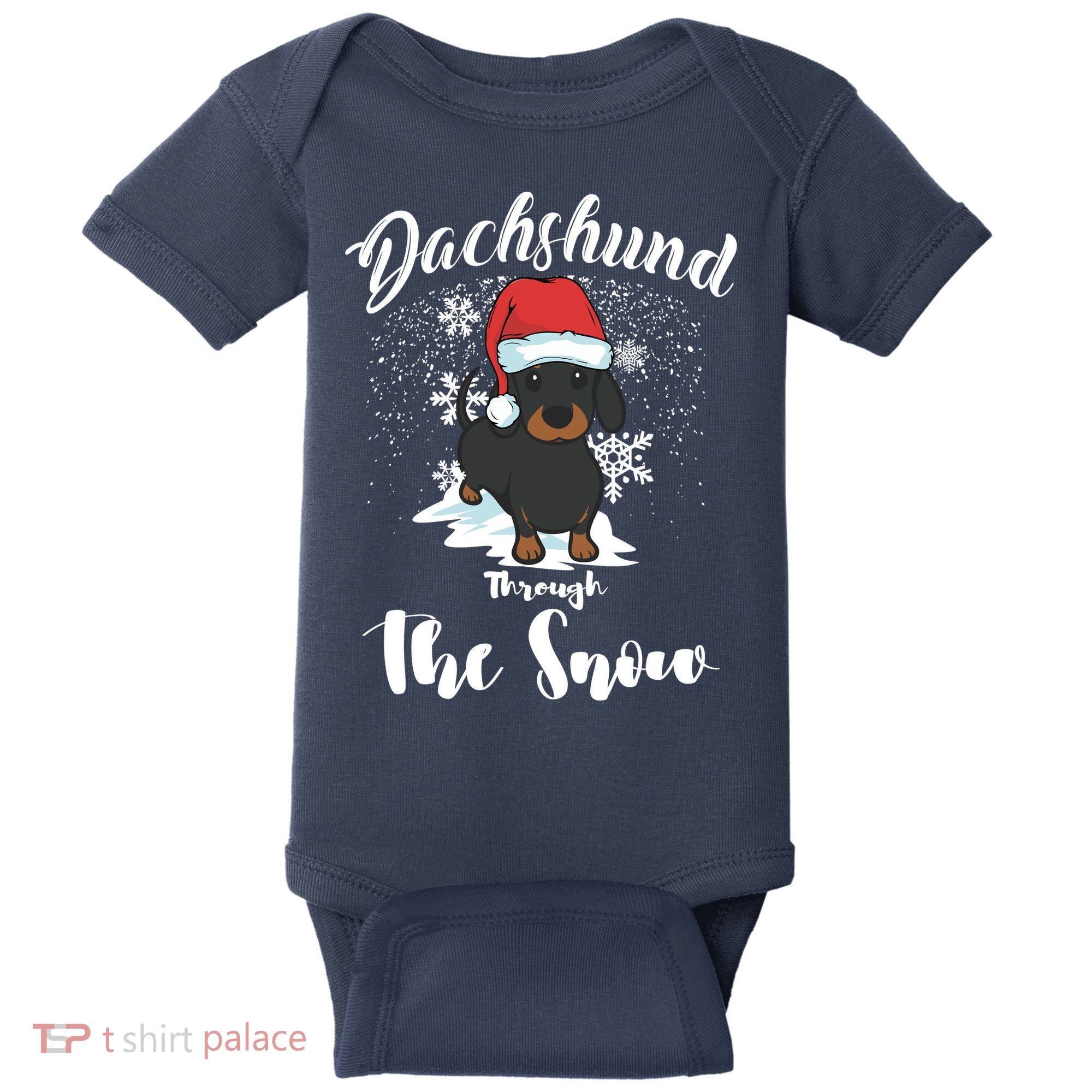 Daschund Through The Snow For Lovers Baby Bodysuit