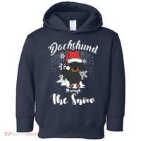 Daschund Through The Snow For Lovers Toddler Hoodie thumb 0