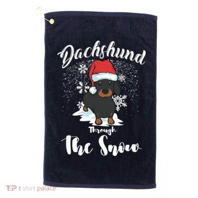 Daschund Through The Snow For Lovers Golf Towel