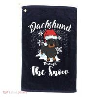 Daschund Through The Snow For Lovers Golf Towel thumb 0