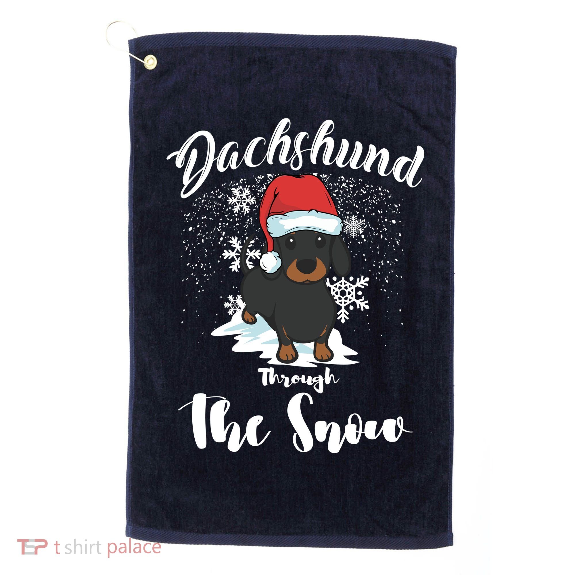 Daschund Through The Snow For Lovers Golf Towel