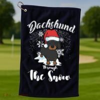 Daschund Through The Snow For Lovers Golf Towel thumb 1