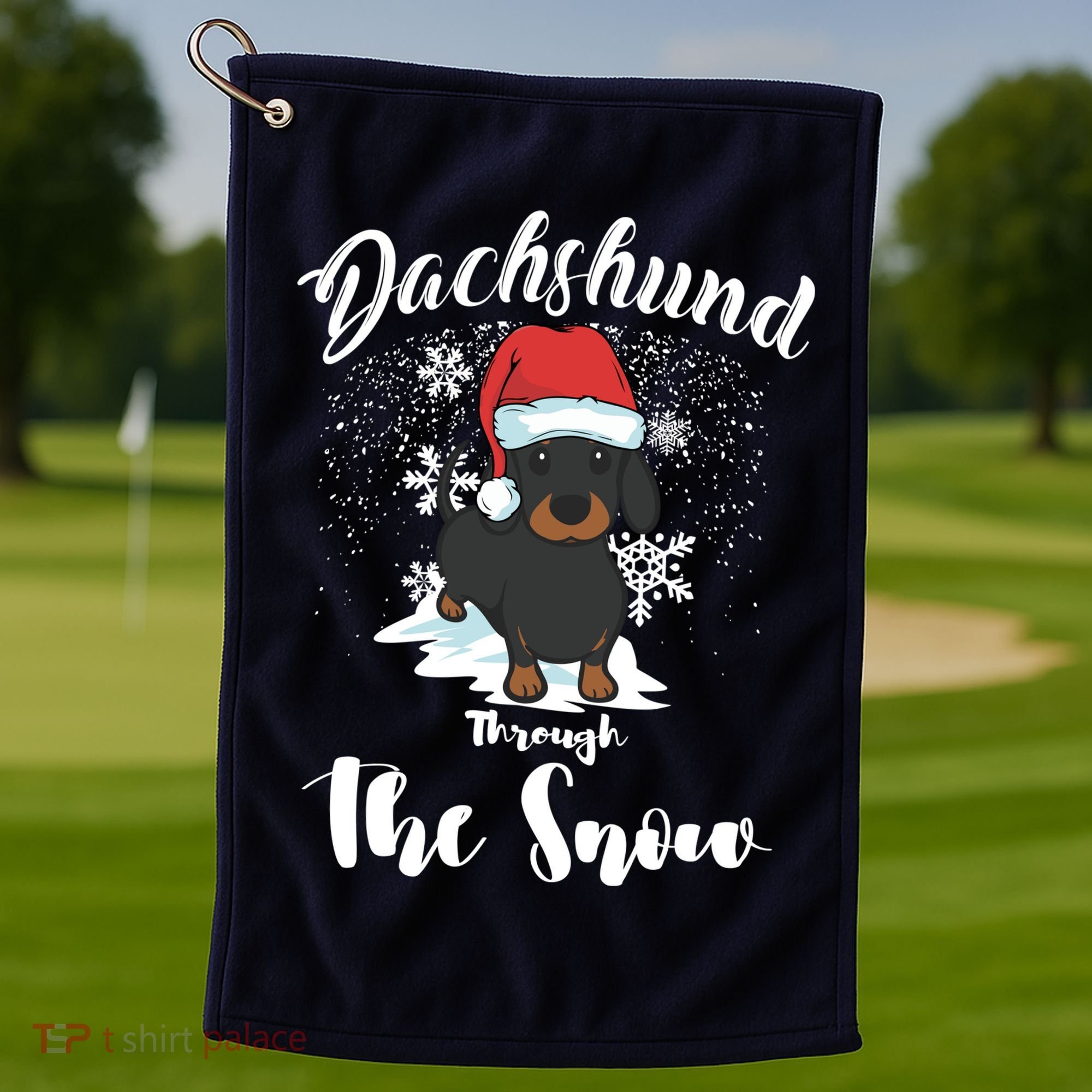 Daschund Through The Snow For Lovers Golf Towel
