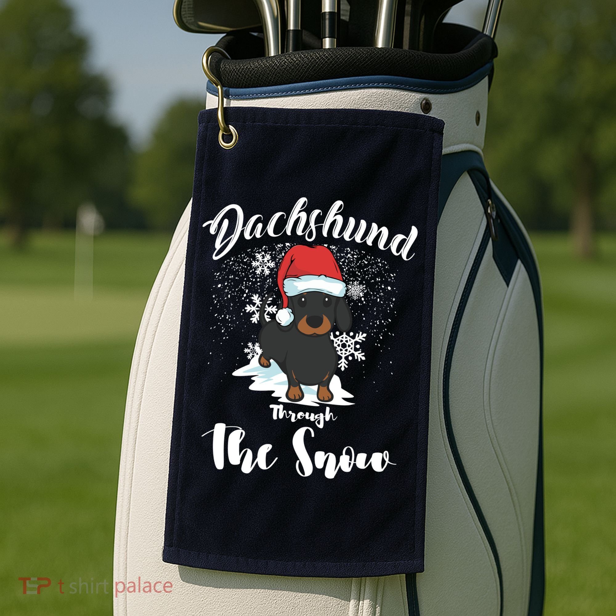 Daschund Through The Snow For Lovers Golf Towel
