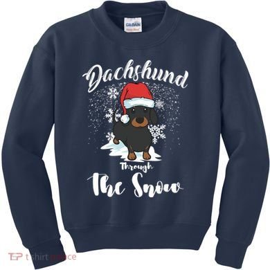 Daschund Through The Snow For Lovers Kids Sweatshirt