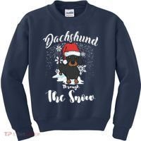 Daschund Through The Snow For Lovers Kids Sweatshirt thumb 0