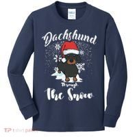 Daschund Through The Snow For Lovers Kids Long Sleeve Shirt thumb 0