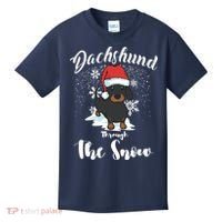 Daschund Through The Snow For Lovers Kids T-Shirt thumb 0