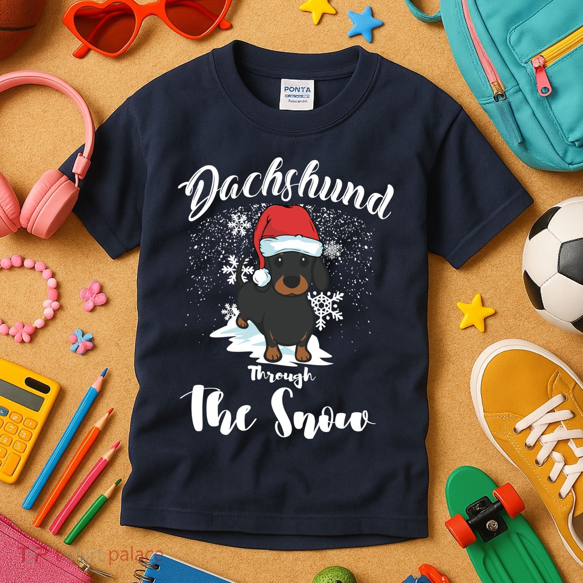 Daschund Through The Snow For Lovers Kids T-Shirt