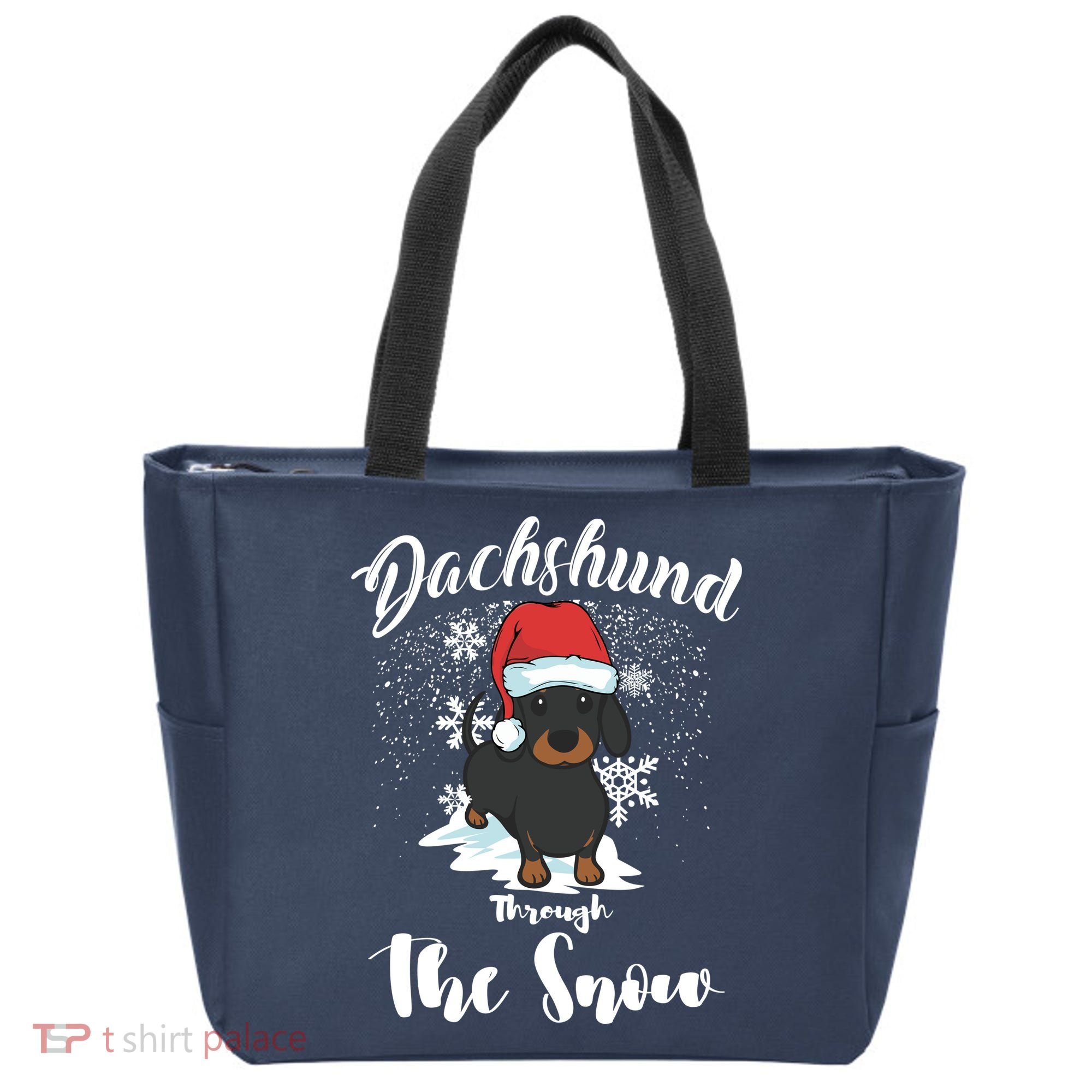 Daschund Through The Snow For Lovers Tote Bag