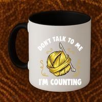 Don't Talk To Me I'm Counting Funny Knitting Crocheting Gift Coffee Mug thumb 2