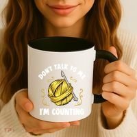 Don't Talk To Me I'm Counting Funny Knitting Crocheting Gift Coffee Mug thumb 3