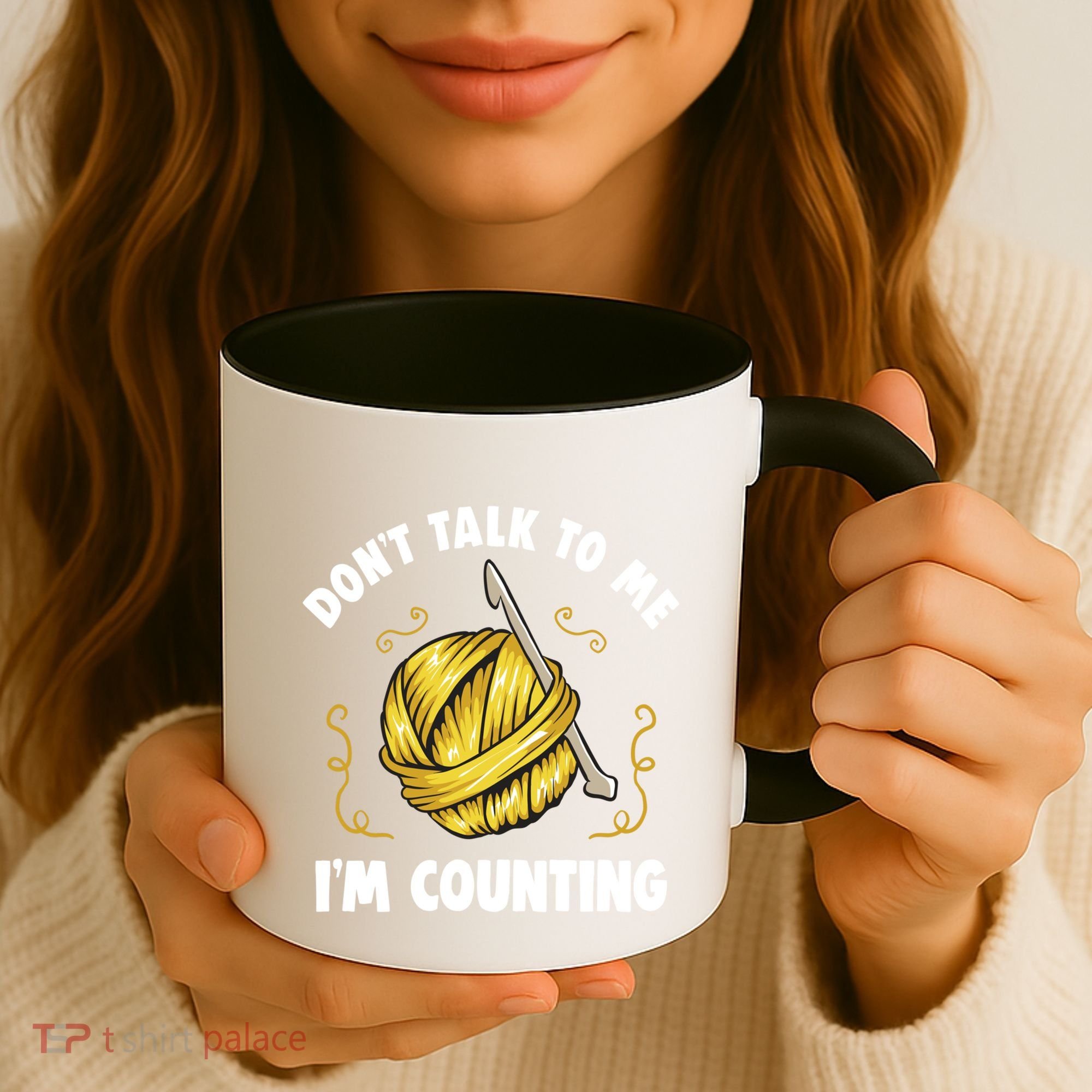 Don't Talk To Me I'm Counting Funny Knitting Crocheting Gift Coffee Mug