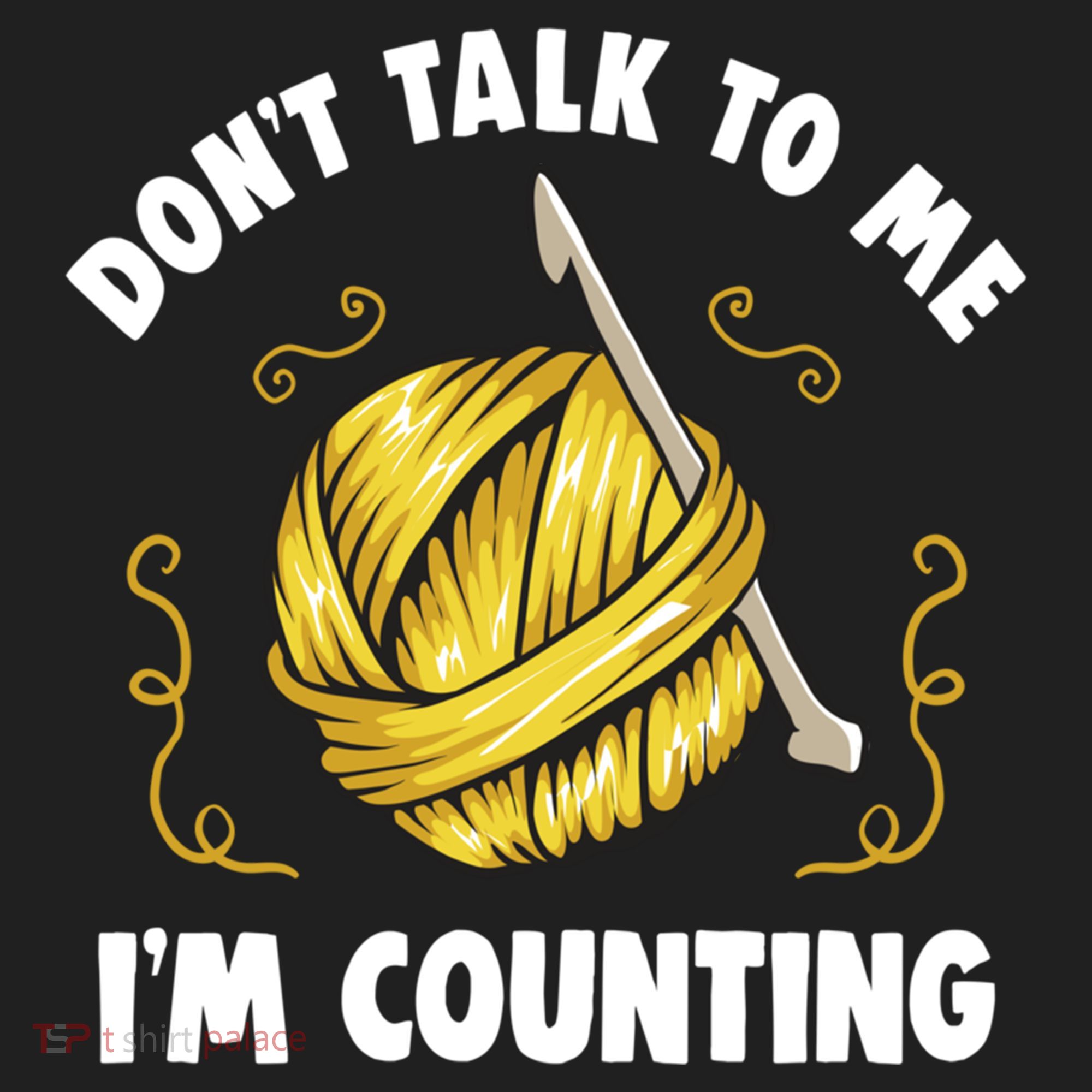 Don't Talk To Me I'm Counting Funny Knitting Crocheting Gift Golf Towel