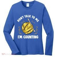 Don't Talk To Me I'm Counting Funny Knitting Crocheting Gift Women's Long Sleeve Shirt thumb 0