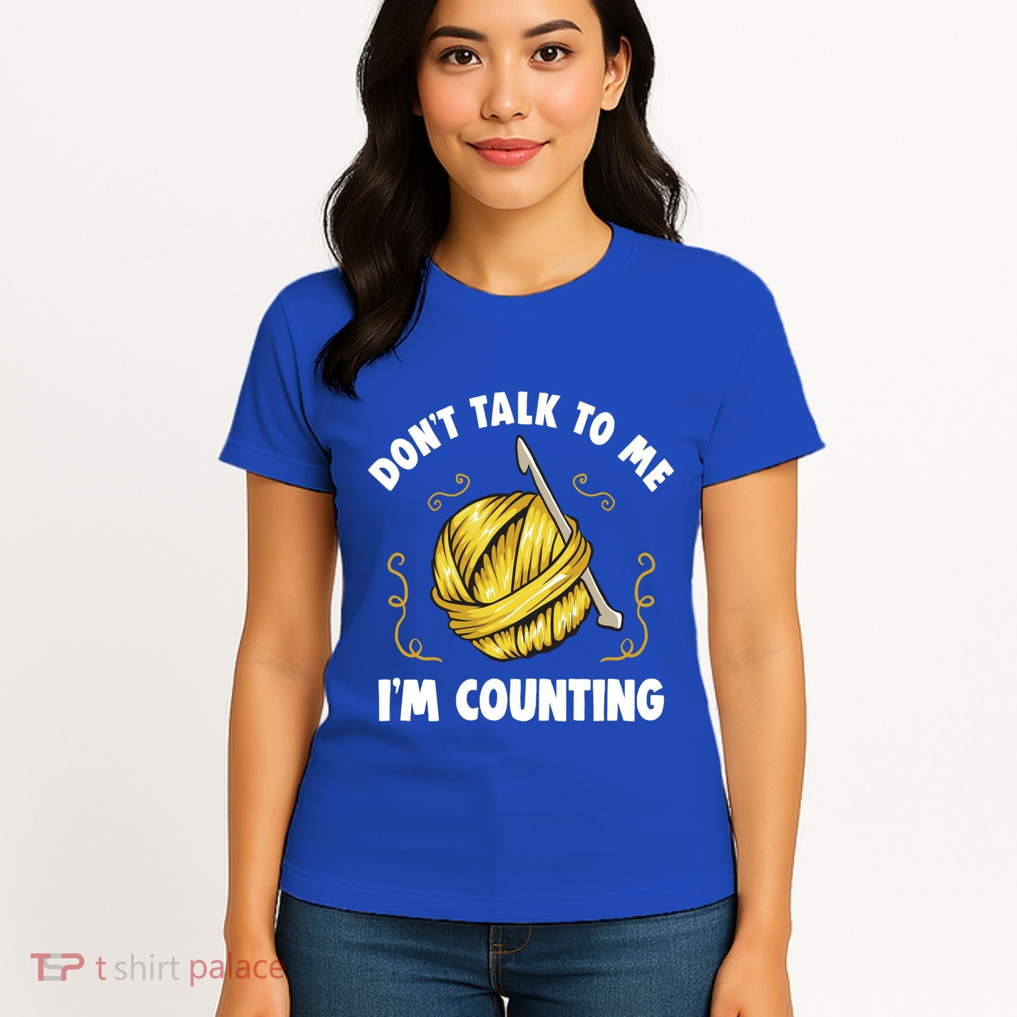 Don't Talk To Me I'm Counting Funny Knitting Crocheting Gift Women's T-Shirt