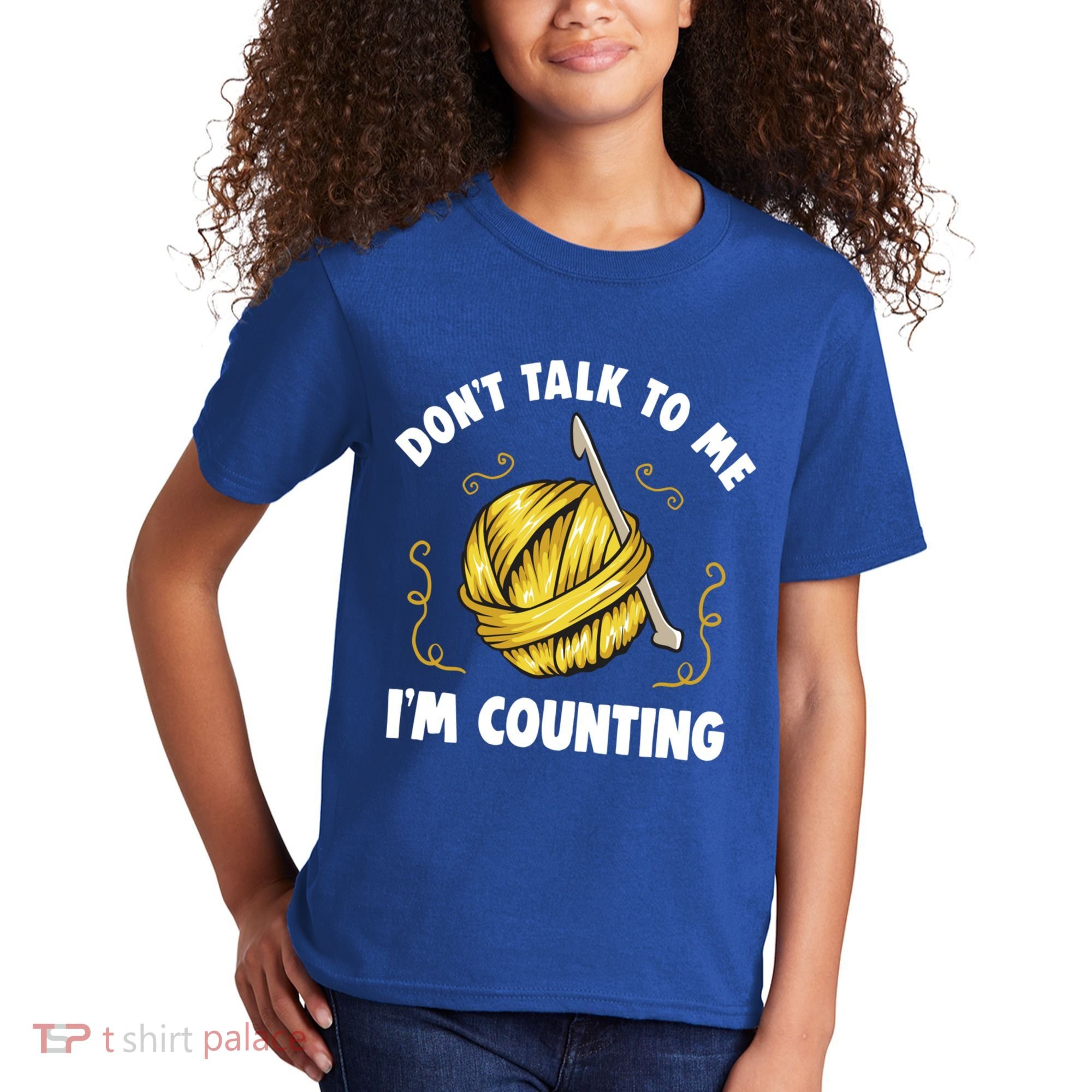 Don't Talk To Me I'm Counting Funny Knitting Crocheting Gift Kids T-Shirt