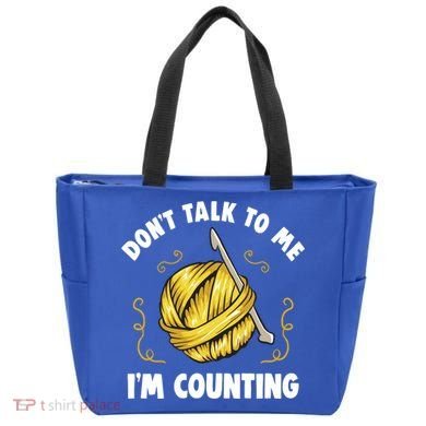 Don't Talk To Me I'm Counting Funny Knitting Crocheting Gift Tote Bag