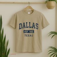 Dallas Texas Tx Vintage Established T-Shirt thumb 2