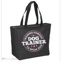 Dog Trainer Training Humans To Speak Dog Cute Funny Trainer Tote Bag thumb 2