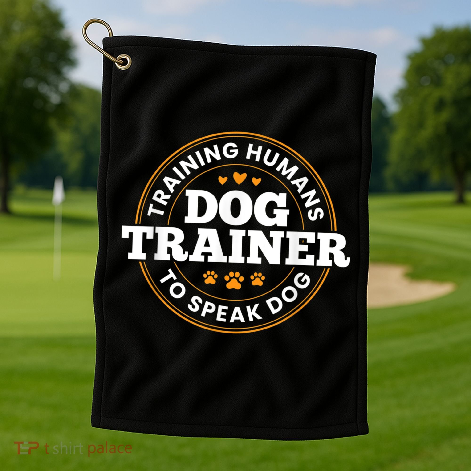 Dog Trainer Training Humans To Speak Dog Funny Trainer Golf Towel