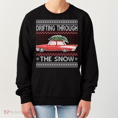 Drifting Through The Snow Ugly Christmas Sweater Women's Sweatshirt