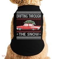 Drifting Through The Snow Ugly Christmas Sweater Doggie Tank thumb 0