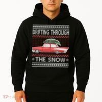 Drifting Through The Snow Ugly Christmas Sweater Hoodie thumb 2