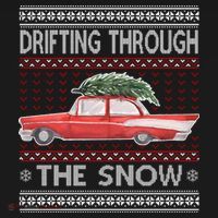 Drifting Through The Snow Ugly Christmas Sweater Hoodie thumb 7