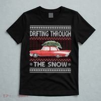 Drifting Through The Snow Ugly Christmas Sweater T-Shirt thumb 5