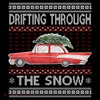 Drifting Through The Snow Ugly Christmas Sweater Women's Hoodie thumb 2