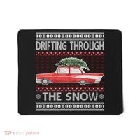 Drifting Through The Snow Ugly Christmas Sweater Mousepad thumb 0