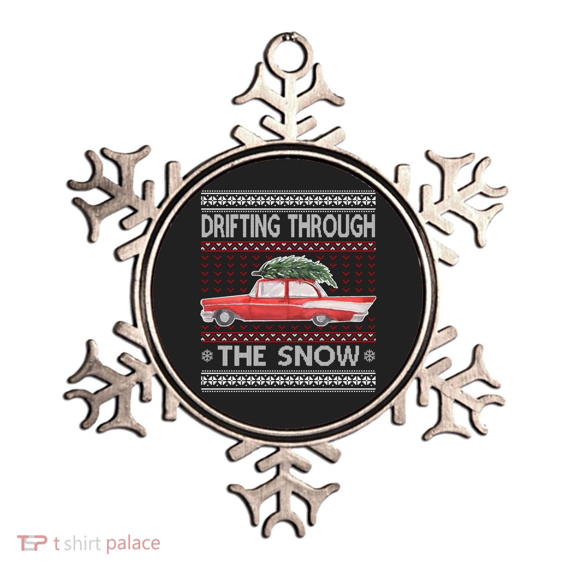 Drifting Through The Snow Ugly Christmas Sweater Ornament