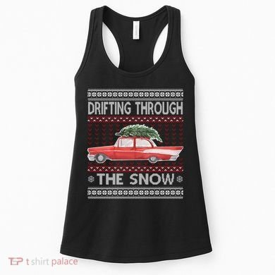 Drifting Through The Snow Ugly Christmas Sweater Women's Tank Top