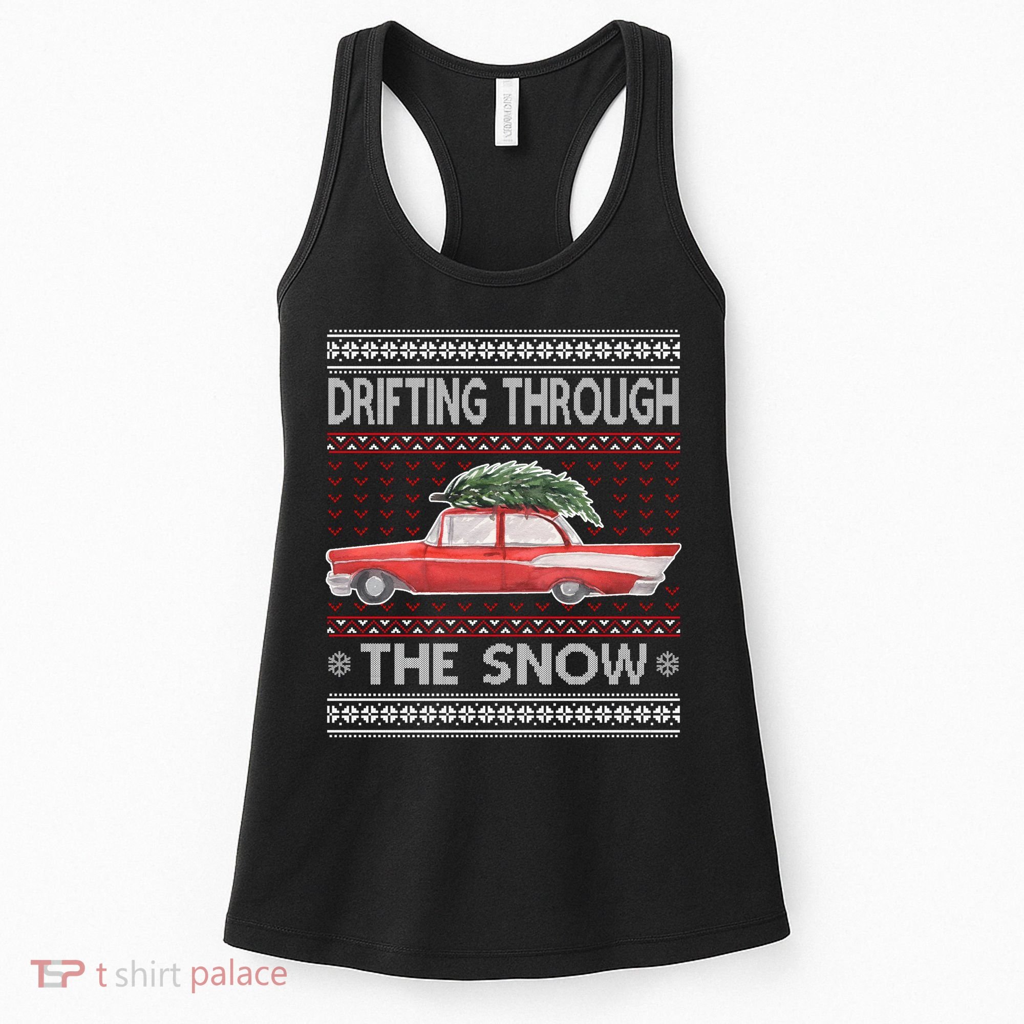 Drifting Through The Snow Ugly Christmas Sweater Women's Tank Top