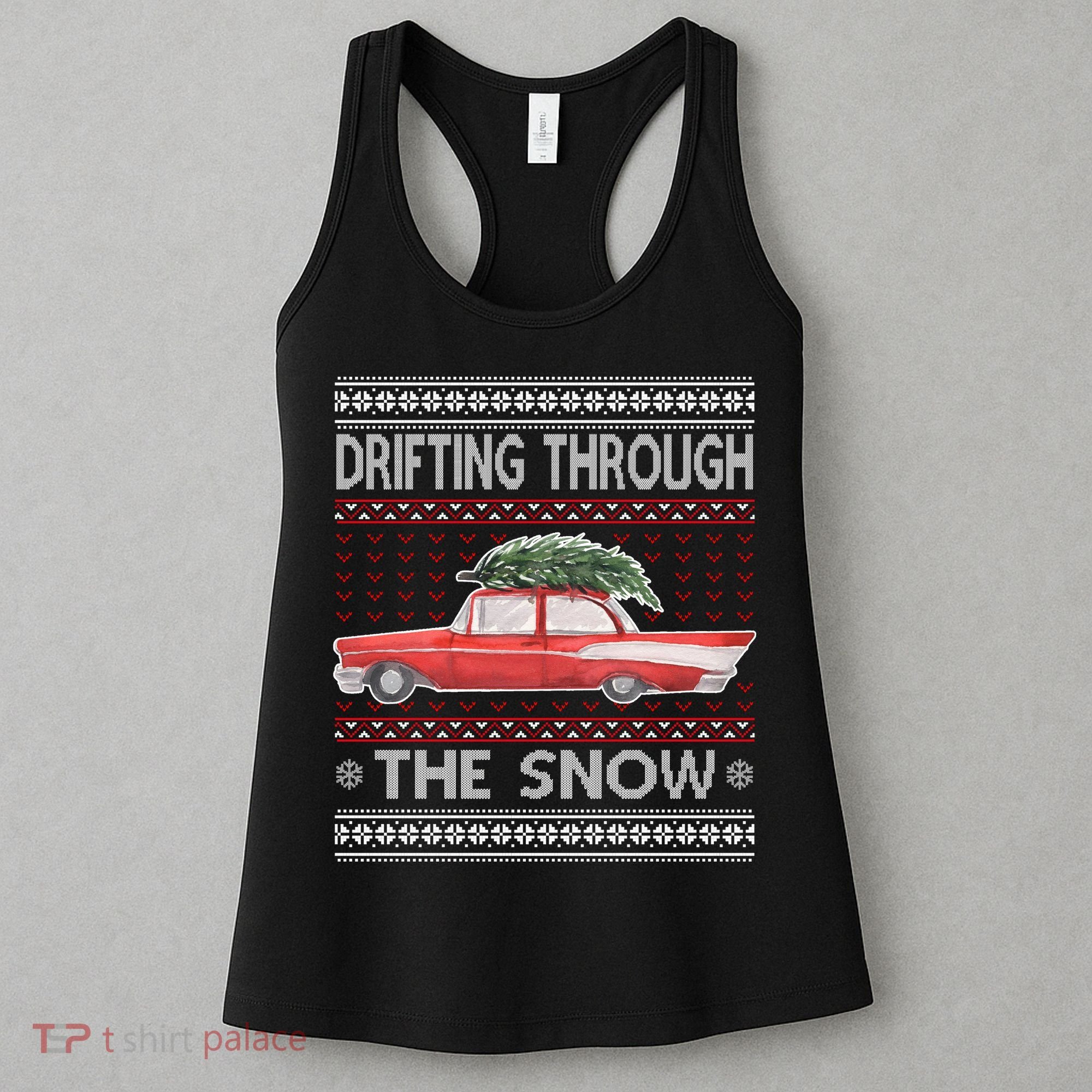 Drifting Through The Snow Ugly Christmas Sweater Women's Tank Top