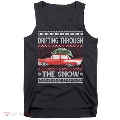 Drifting Through The Snow Ugly Christmas Sweater Tank Top