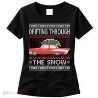 Drifting Through The Snow Ugly Christmas Sweater Women's T-Shirt thumb 0