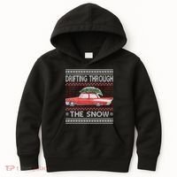 Drifting Through The Snow Ugly Christmas Sweater Kids Hoodie thumb 0