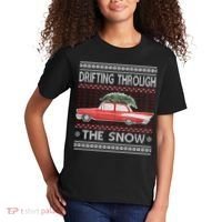 Drifting Through The Snow Ugly Christmas Sweater Kids T-Shirt thumb 2