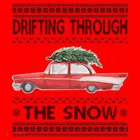Drifting Through The Snow Ugly Christmas Sweater Santa Hat thumb 1
