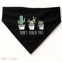 Don't Touch This Funny Cactus USA-Made Doggie Bandana thumb 0