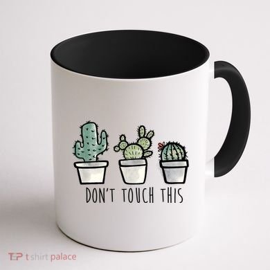 Don't Touch This Funny Cactus Coffee Mug back